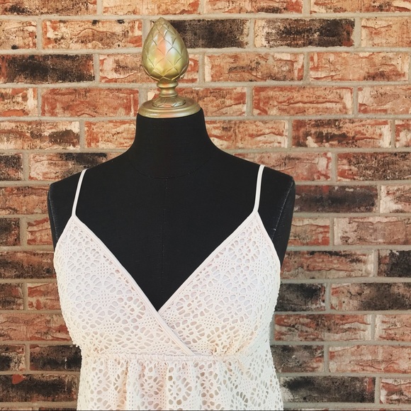 Express Tops - Express Cream Lace Spaghetti Strap V Neck Top